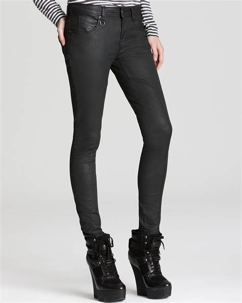 burberry faux leather trim skinny pants|burberry trousers for women.